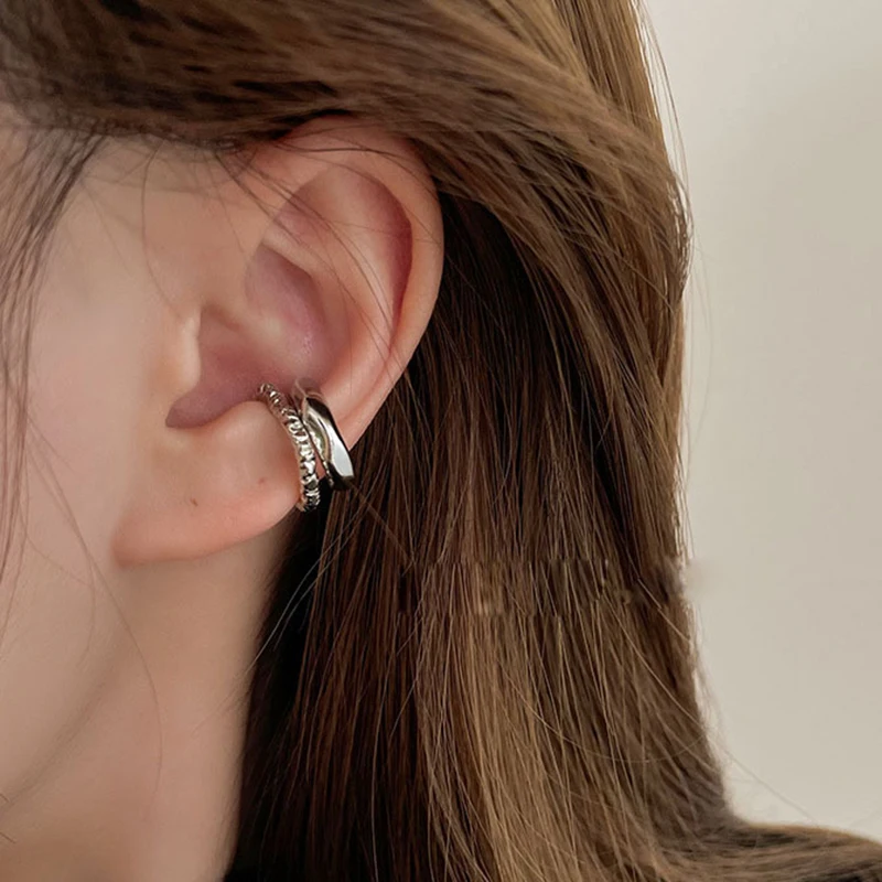 Pendientes geométricos irregulares Punk para mujer, pendiente de Clip de oreja de Metal sin perforación, cartílago falso, joyería de moda para fiesta