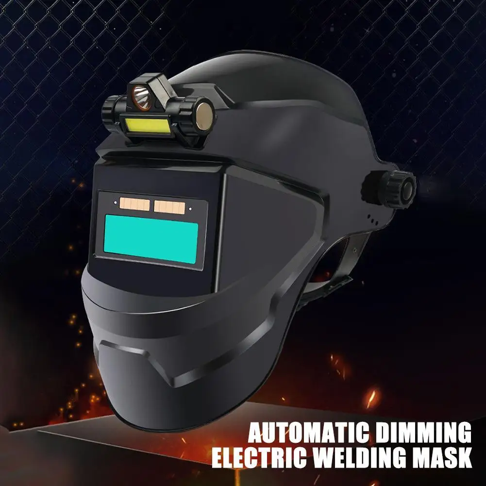 Portability Rechargeable Welding Helmet Welder Mask Headlight High Temperature Resistant Automatic Dimming Electric Welding Mask