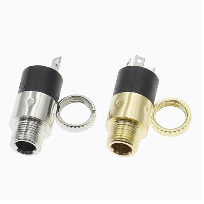 

10Pcs/Lot PJ392 Gold/Silver Plated Stereo Female Socket Jack with Screw Connector PJ-392 3.5mm 3Pin Audio Headphone Connector