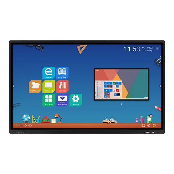 School Interactive Panel 75 Inch Blackboard Electronic Teaching Office Digital Smart Price All In One Whiteboard Led White Board