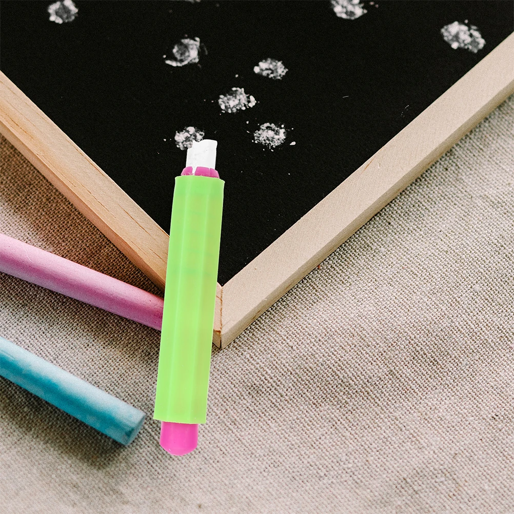 96本スティック カラフルなバルク教室教育中国語チョーク消しゴム付属 1白 95個の子供用チョークホルダー詰め合わせ