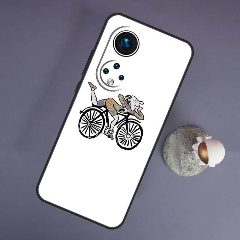 LSD Albert Hofmann Bicycle Day For Huawei Honor Magic 5 Lite 70 50 X8 X9 a P20 P30 P40 P50 P60 Pro P Smart Nova 9 5T Case