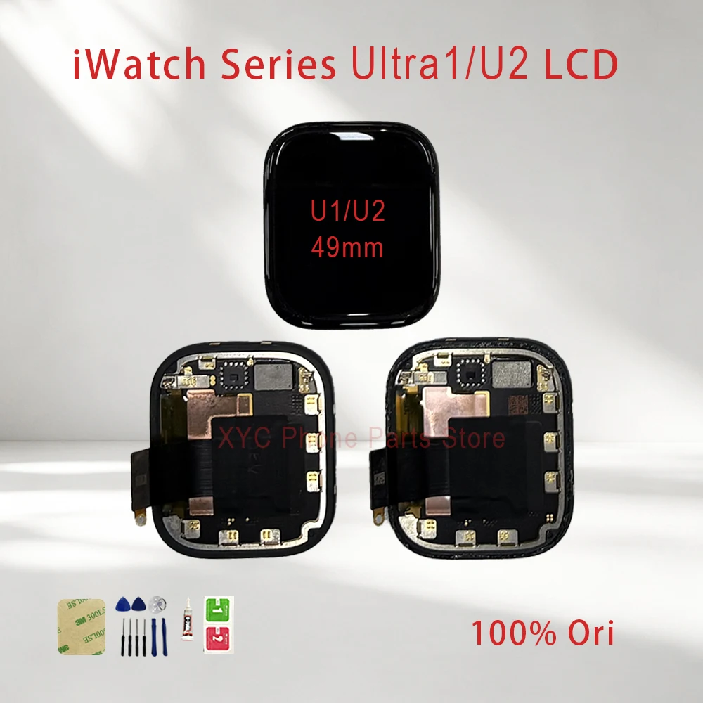 49mm Ultra1 Ultra2 LCD Touch Screen Digitizer For iWatch Series U1 U2 Display With Tape & Repair Tools
