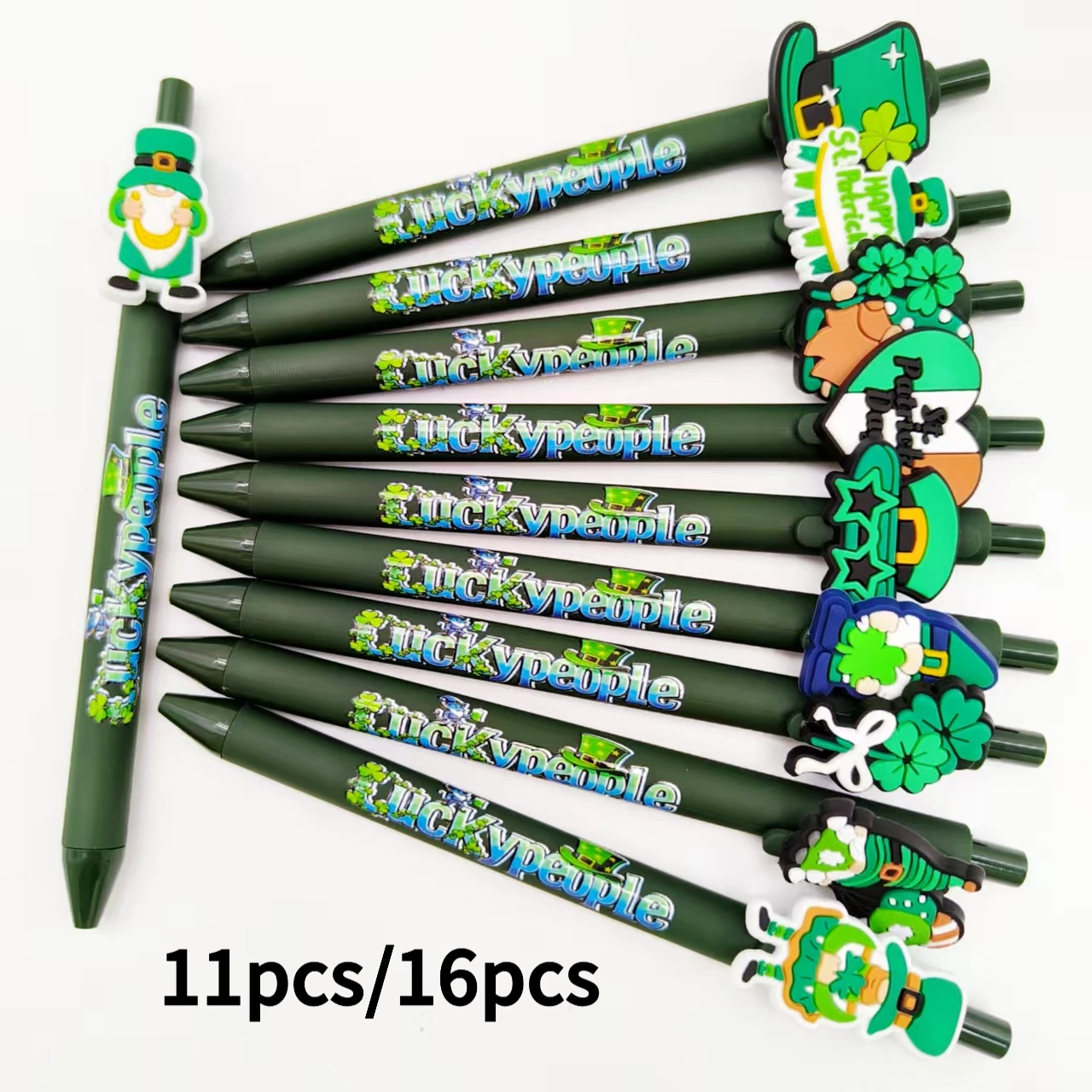 

11 шт./16 шт., праздничный подарок на тему Святого Пат, шариковая ручка, темно-зеленая серия, праздничные канцелярские принадлежности, офисная универсальная шариковая ручка