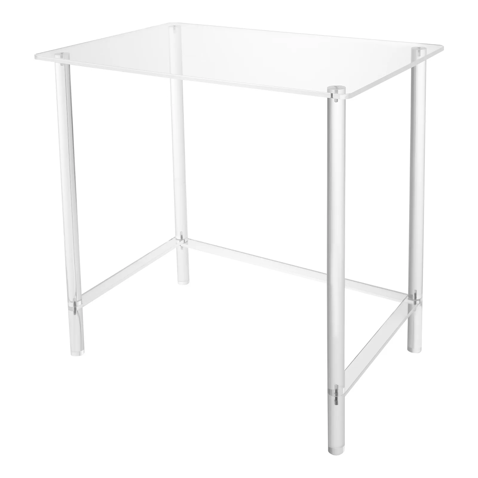 80x50x75cm Clear Acrylic Desk Fillet Modern Acrylic Computer Suitable For Small Spaces Desk Easy To Assemble