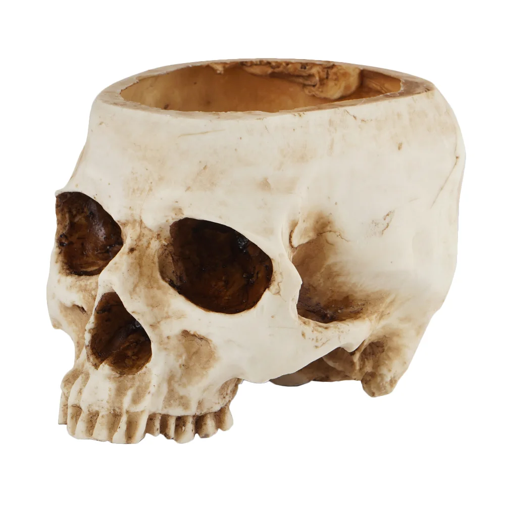 

Outdoor Container Skull Flower Pot Pots Vintage Ornament Pen Holder Resin Flowerpot Adorn