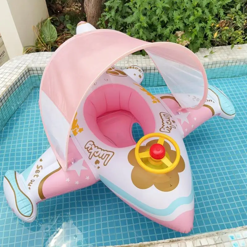 子供飛行機プールフロートインフレータブルプール飛行機フロートベビー水泳リングラウンジャー快適な屋外水遊び楽しい