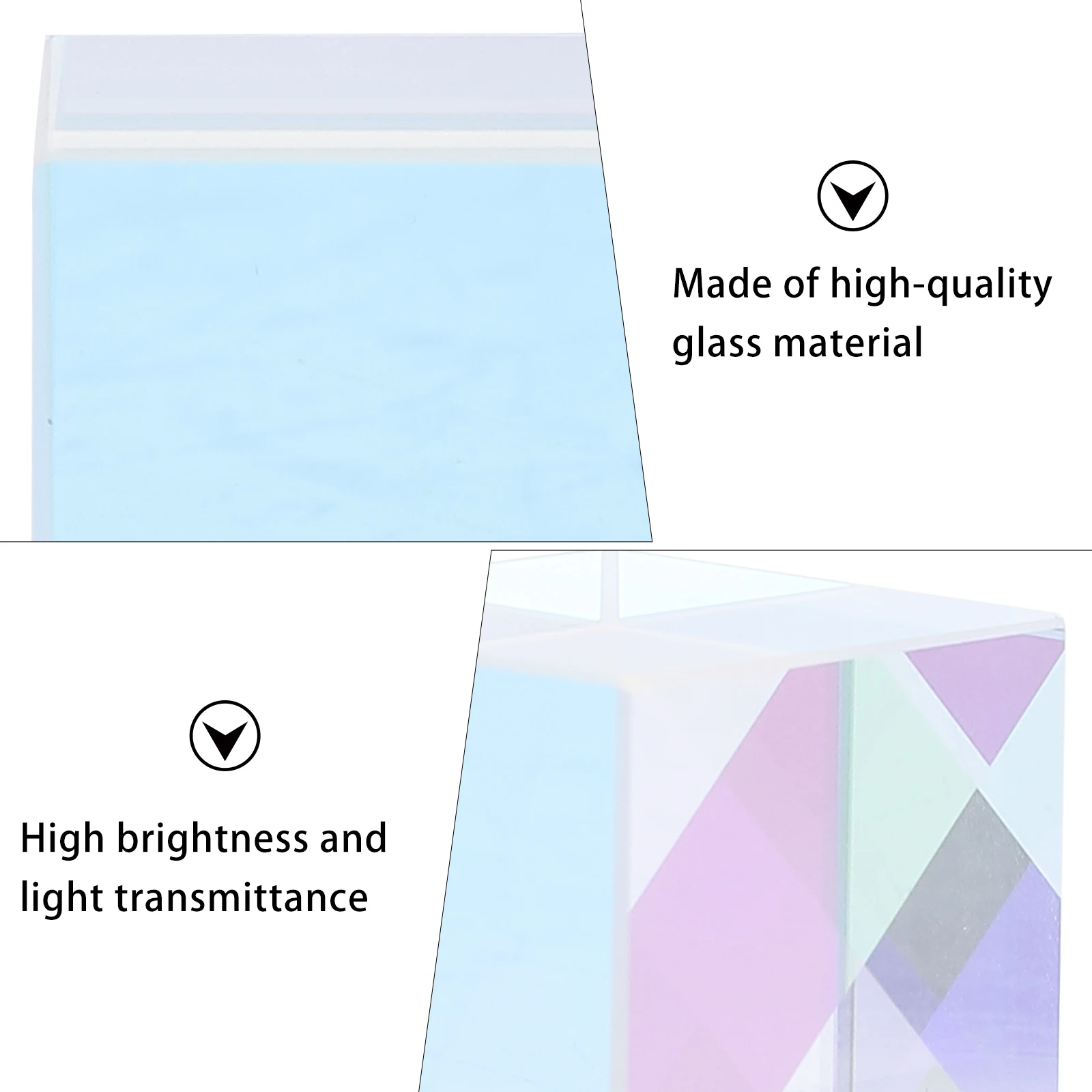 Optical Prism Lens Home Ornament Glass Crystal Decor Square Tabletop Decoration Decorative Physical
