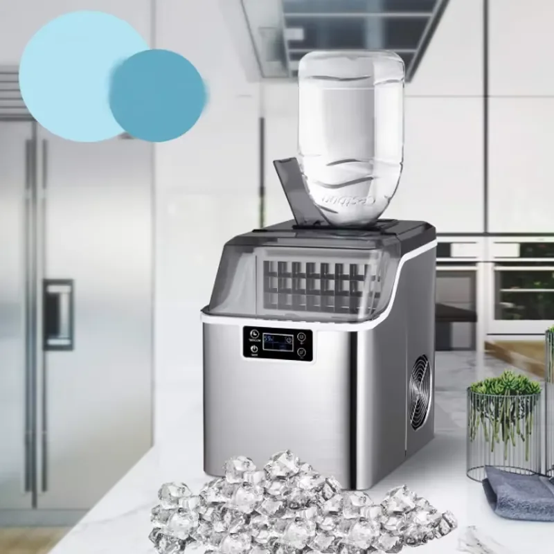 For Countertop Ice Maker Machine 1 Gallon Auto Self-Cleaning Square Ice 44Lbs/24H 24 Pcs Ice Cubes in 15 Mins