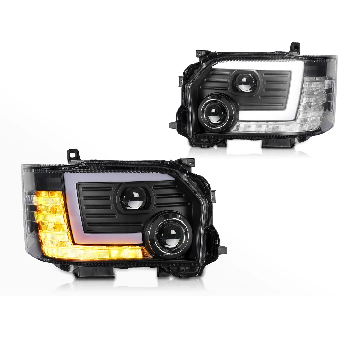 Archaic Full LED Front Lamp Dynamic Sequential Turn Signal Projector Head Light For  Hiace 200 Series 2014-2019 Headlights