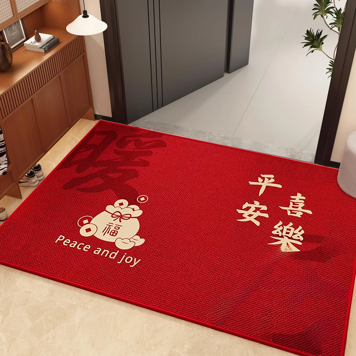 

Красный придверный коврик для дома, противоскользящий напольный ковер для прихожей и гостиной, новый, для переезда, из хрустального велюра