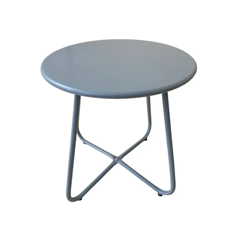 Home coffee table wrought iron round household side table simple wind balcony round table