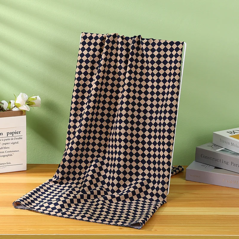 150cm Stretch Checked Fabric Fashion Checkerboard Checked Cloth Polyester Ammonia Fabric Sewing Clothing Fabric Handmade Fabric