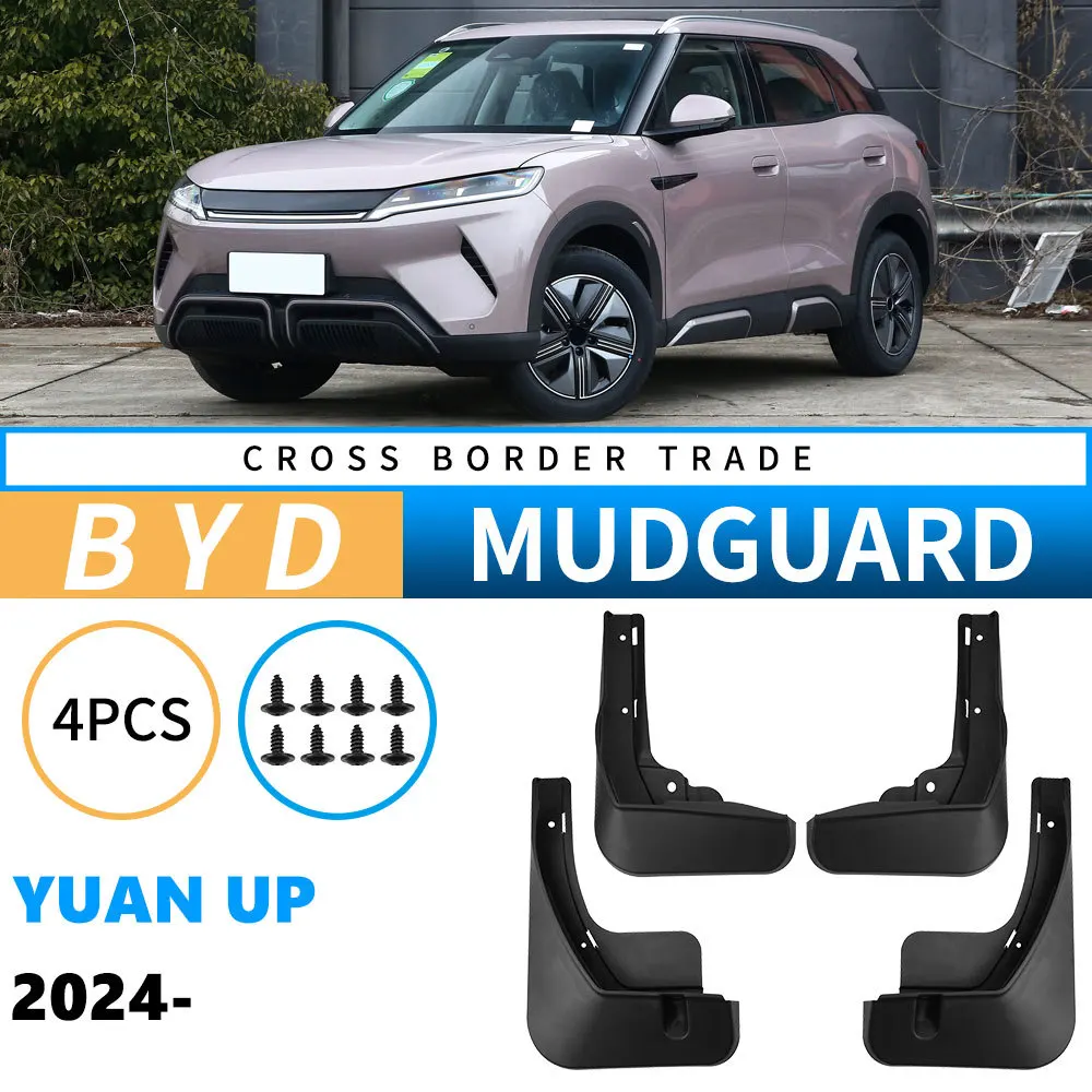 

Передние и задние брызговики, брызговики для BYD Yuan UP 2024 2025, 4 шт., внешние брызговики, брызговики для шин, брызговики