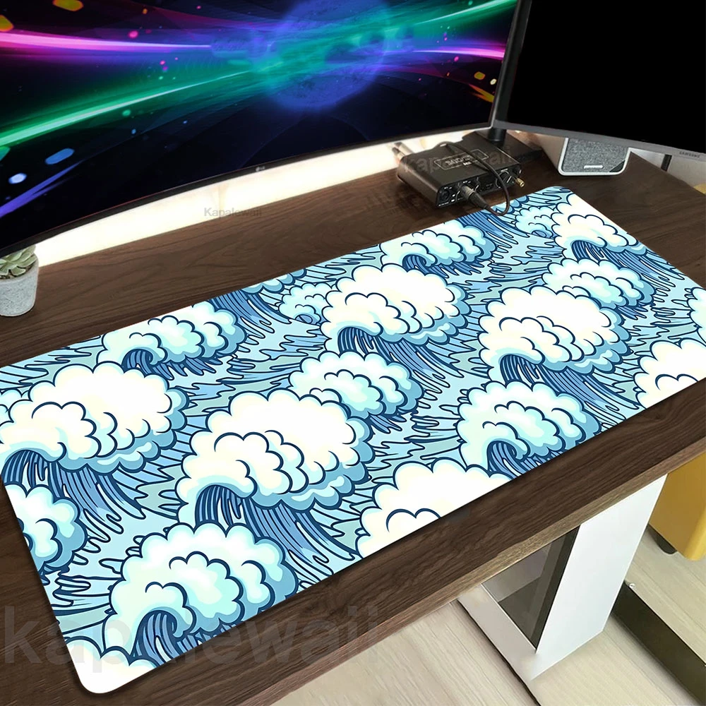 

Japanese Style Great Wave Off Keyboard Pad Mousepad Mouse Pad Desktop Surface Mausepads Anti-slip Mat Mause Carpet Large Mice