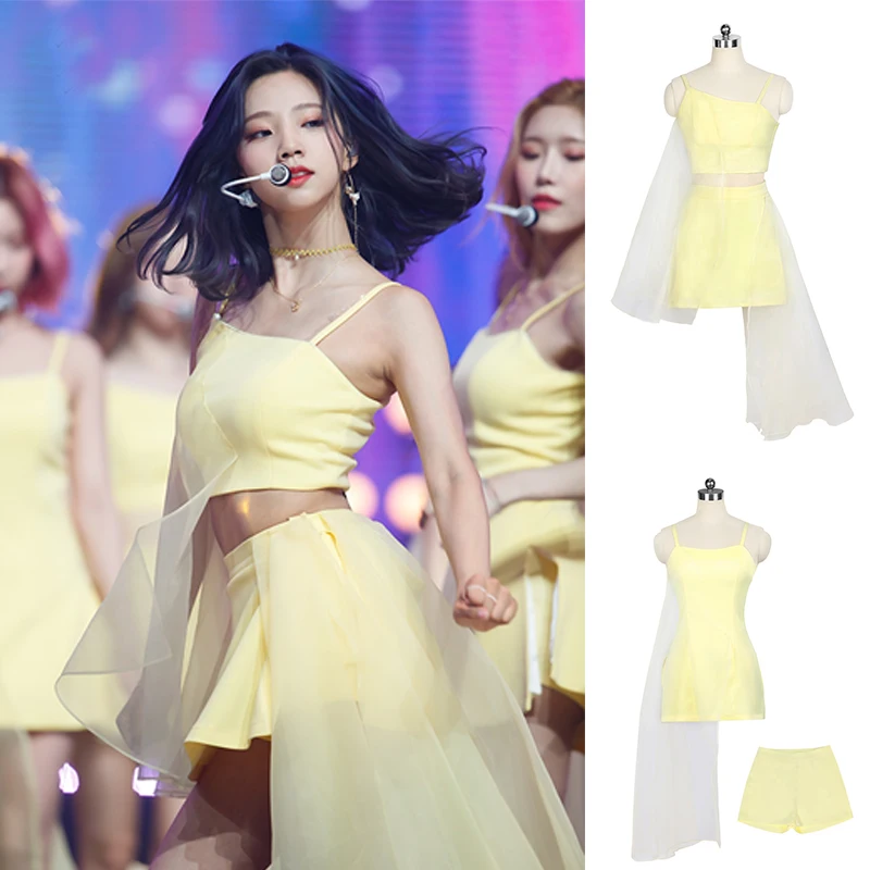 

Universal Girl Dance Performance Suit Jazz Stage Ensemble Yellow Cheerleading Team Female Group Performance Costume