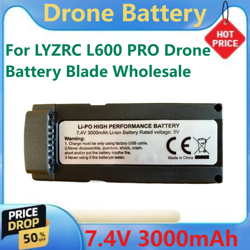 

For LYZRC L600 PRO Drone Battery Blade Wholesale New High Quality L600 PRO 7.4V 3000mAh Drone Battery Fly