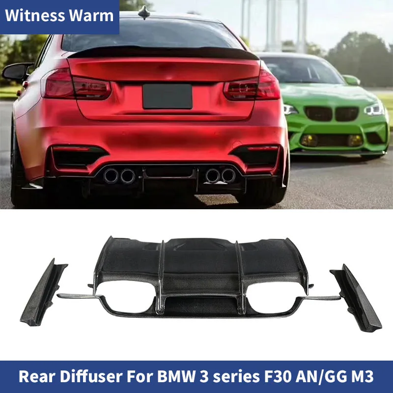 for Bmw F30 An/gg M3 Bumper 4pcs Real Carbon Fiber Rear Lip Back Bumper Spoiler Diffuser Car Styling 2012-2018