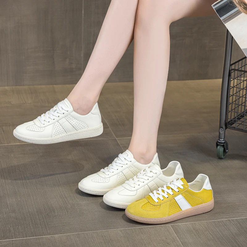 

Женские кроссовки Virtue из натуральной кожи, весна 2026, новые дышащие повседневные классические туфли Agan больших размеров для женщин