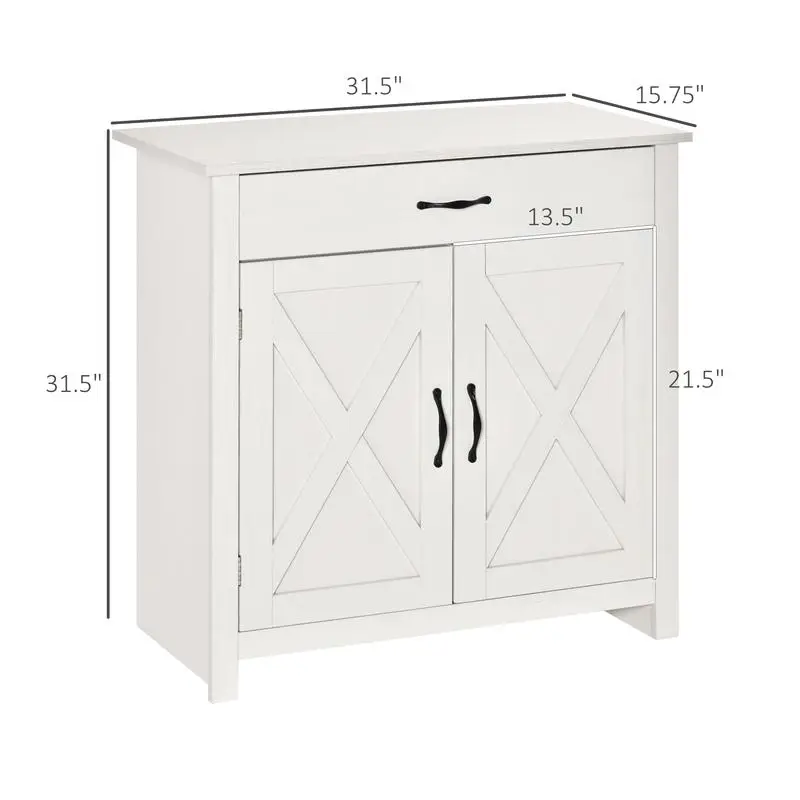 خزانة بوفيه جانبية للمزرعة، تخزين المطبخ على شكل باب الحظيرة، خزانة مميزة مقاس 32 بوصة للمطبخ أو غرفة المعيشة أو المدخل،