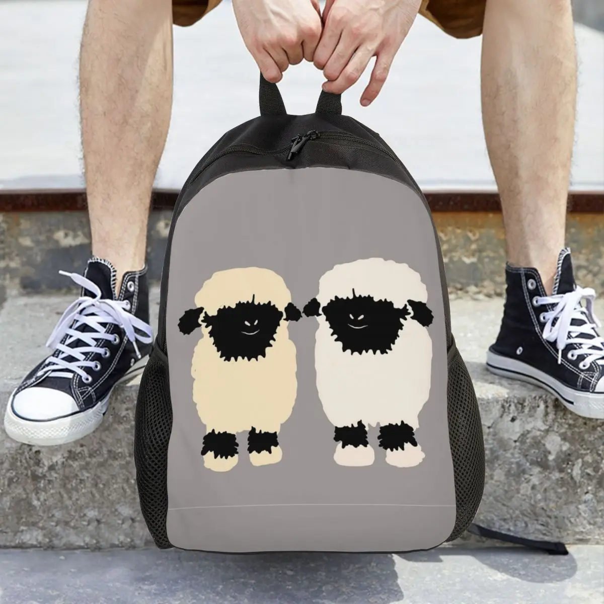حقيبة ظهر Valais Black Nose Sheep Friends رائجة البيع حقيبة نهارية ذات سعة كبيرة للأطفال حقيبة كتب مدرسية حقائب كتف للرجال والنساء