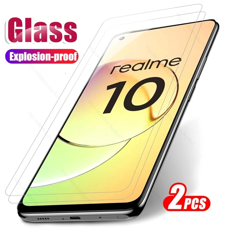 2PCS Protective Glass For Realme 10 4G RMX3630 6.4” 9H Premium Screen Protector Explosion-proof HD Film Realmi 10 Realme10 Glass