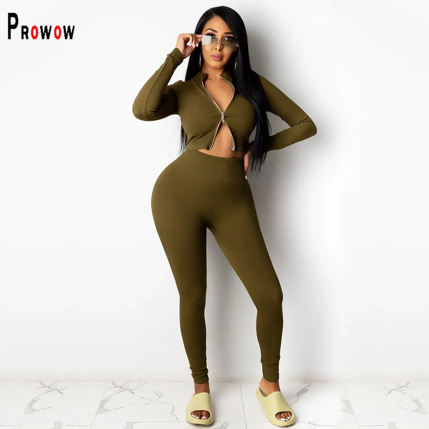 Sexy Knitted Women's Two Piece Matching Set Long Sleeve Coat Skinny Pant Fashion Spring Fall Female Sporty Clothes Outfits Suits