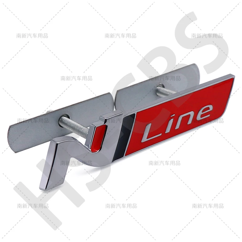 3D Metal N Line Logo Car Front Grille Hood Emblem Grill Badge Sticker Decals For Palisade Tucson Santafe Encino Accent i30 I20 - view 3