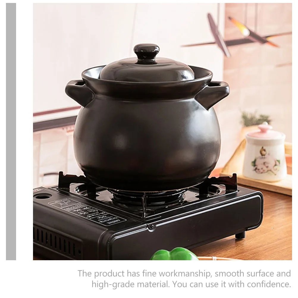 

1Pcs Heat-Resistant Casserole Braised Chicken Rice Pot Non-Stick Easy Clean Multipurpose Home Kitchen Supplies Black