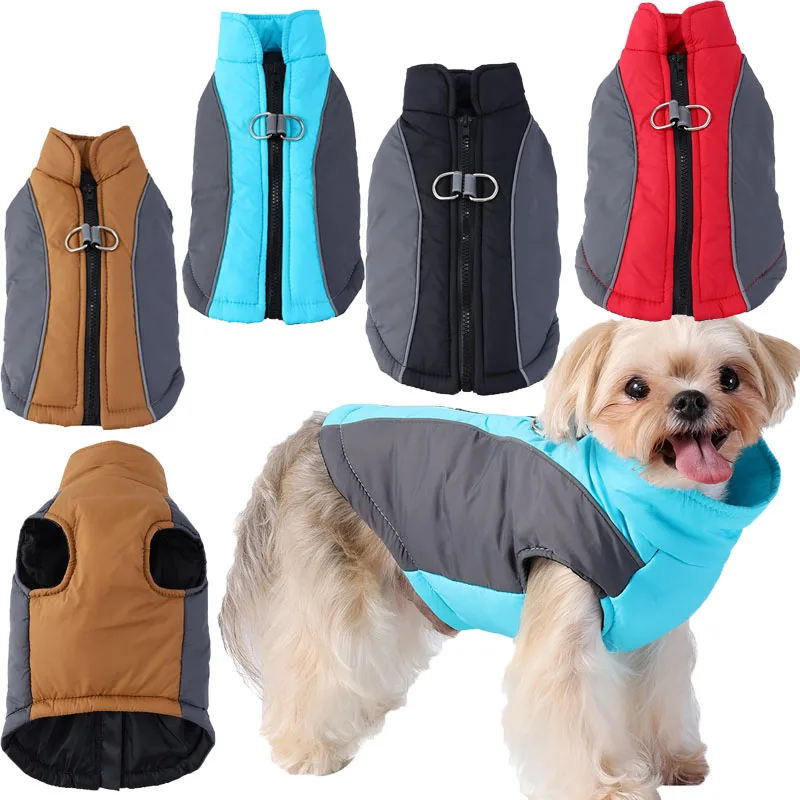 

Dog Winter Clothes Cotton-Padded Zipper Costume Pet Dog Coat Jacket For Small Dogs Shih Tzu Dachshund Puppy Down Vest Jacket XS