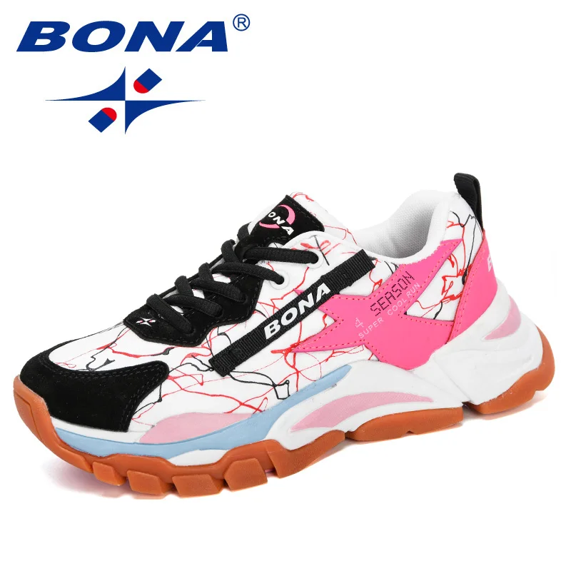 BONA New Designers Mesh Breathable Running Shoes Women Outdoor Walking Shoes Woman Fashion Sneakers Ladies Jogging Footwear