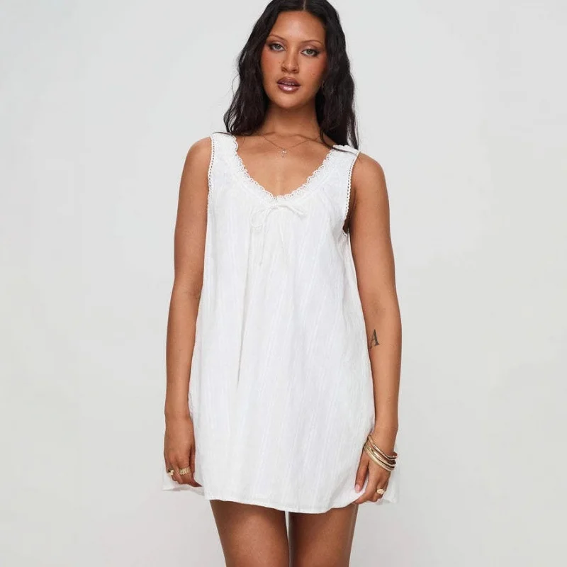 

Princ Polly Ранняя весна с v-образным вырезом и рюшами на шлепанцах Dr А-силуэта из материала с высокой талией