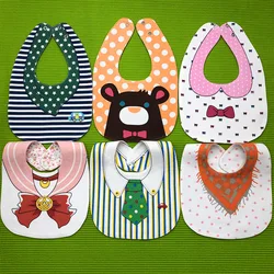 6pcs Mix Waterproof Baby Boys Girls cotton Bibs Burp Cloth double-sided saliva bib Newborn Feeding Bandana Saliva Towel Children