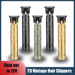 T9 Vintage Hair Trimmer for Men Professional Hair Cutting Machine Cordless Beard Trimmer for Home Travel Cordless Hair Clipper