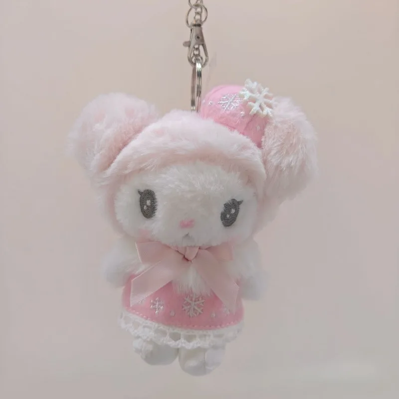 Baskenmütze Kuromi My Melody Cinnamoroll Sitzendes Plüschtier Schlüsselanhänger Weiche Stoffpuppe
