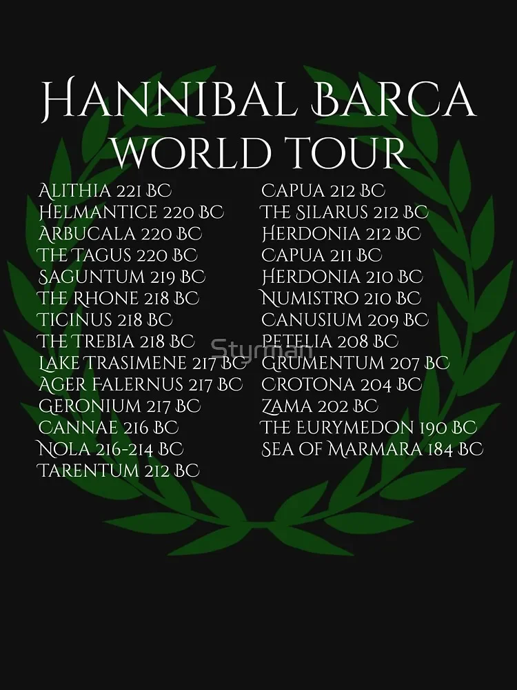 Ancient Rome Hannibal Barca World Tour Men T-Shirt Short Sleeve Casual 100% Cotton T Shirt