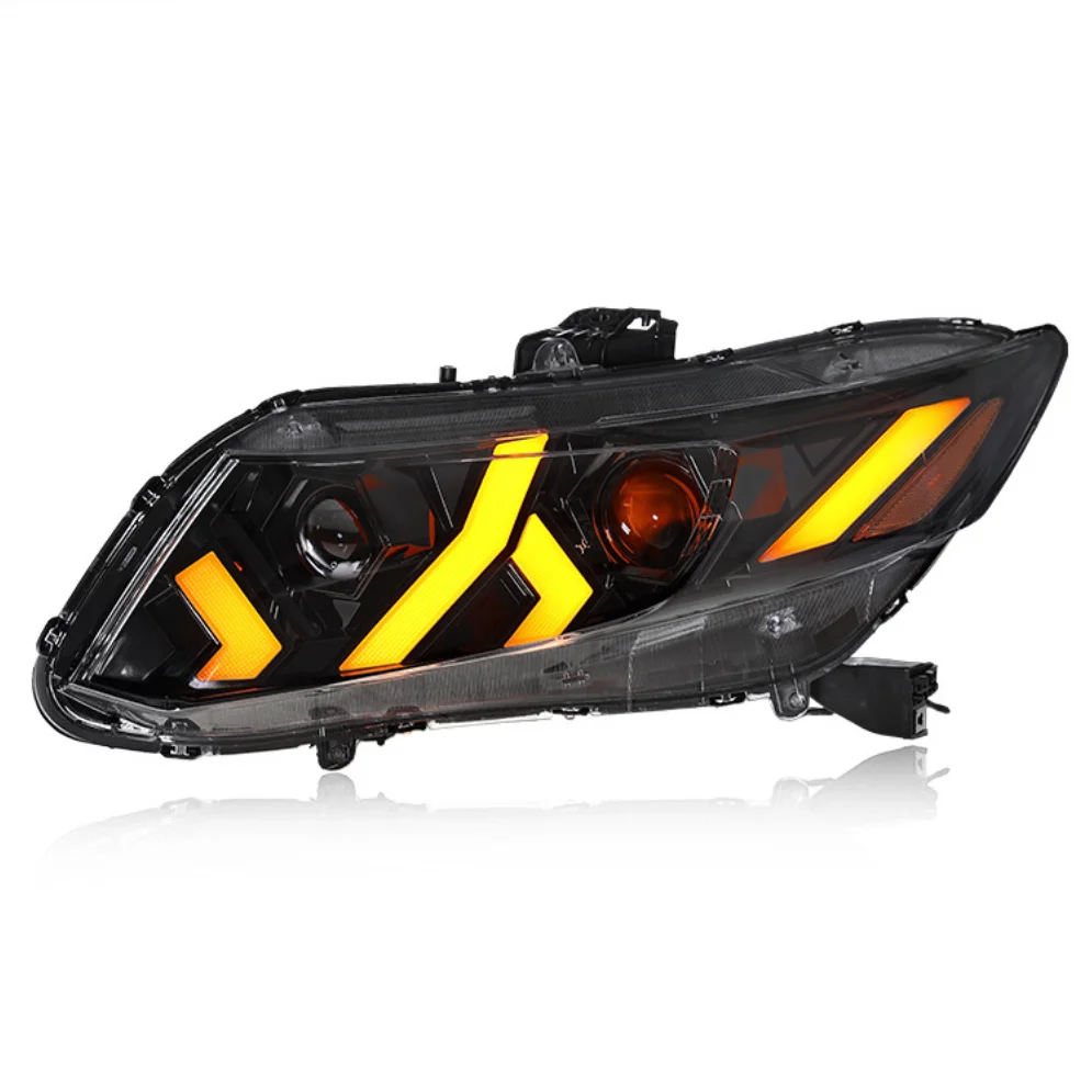 

KQX 2012-2015 HondaCivic 9th Repacking Style Headlight Assembly LED DRL Daytime Running Light OEM Headlamp