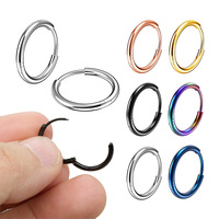 New Arrival 2Pcs Stainless Steel Fine Circle  Hoop Earrings For Women Septum Helix Tragus Ear Piercing Jewelry Ear Bone Buckle