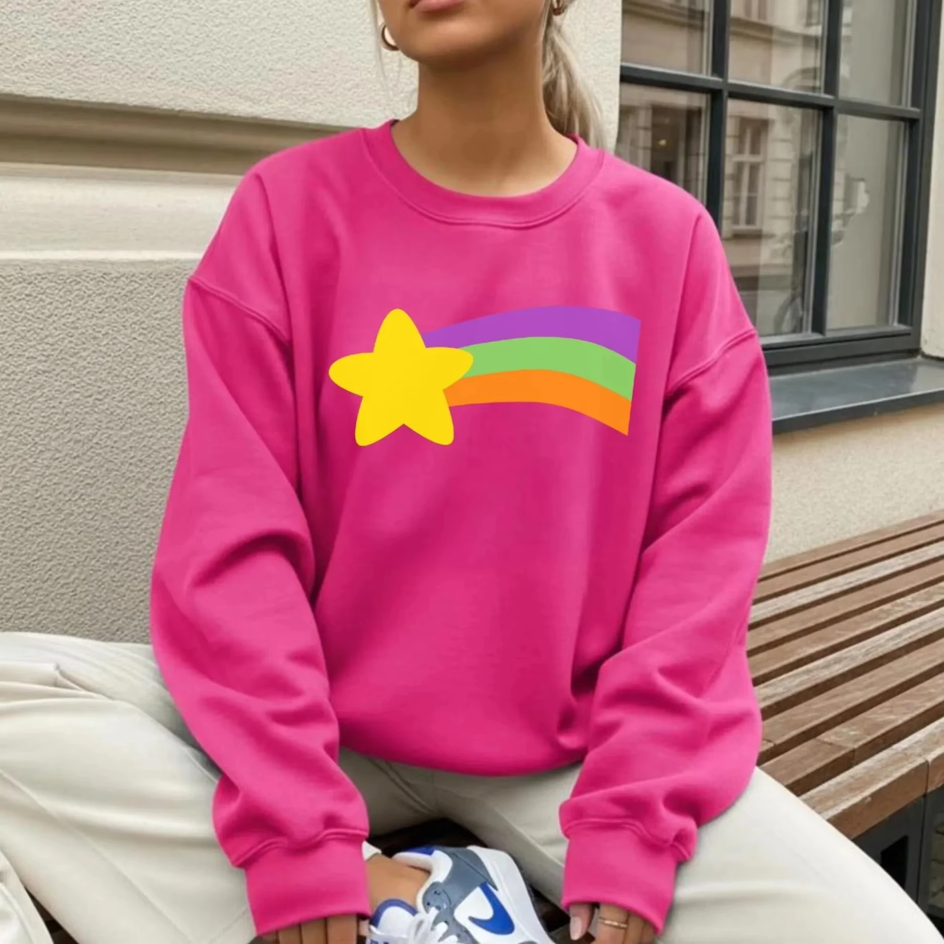Herbst Mabel Rainbow Shooting Star Sweatshirt Cartoon Fans Halloween-Kostüm O-Ausschnitt Hoodie Erwachsene Unisex Herren Damen Sweatshirt – Detail 3