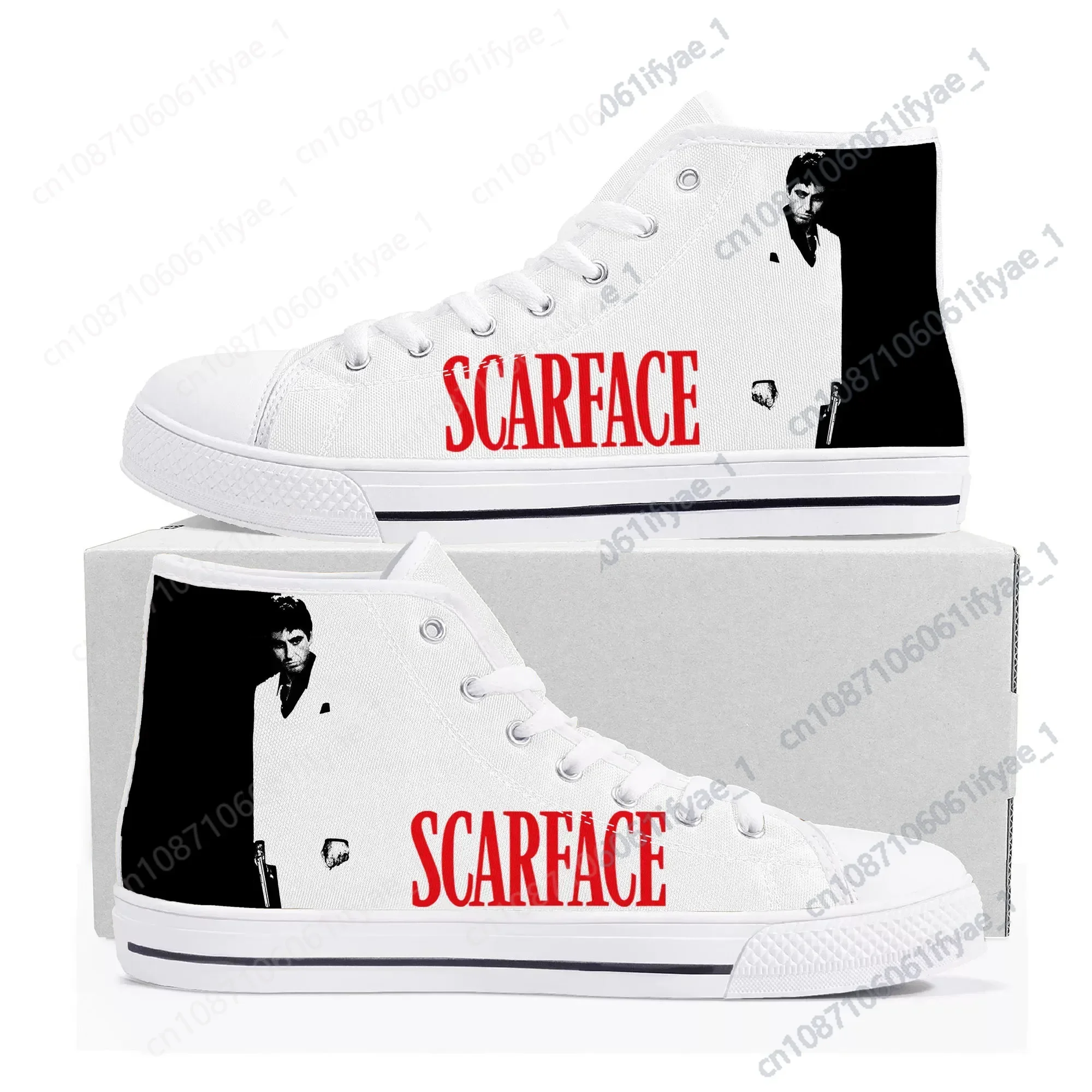 

Scarface High Top Sneakers Mens Womens Teenager High Quality Al Pacino Canvas Sneaker couple Casual Shoe Customize Shoes