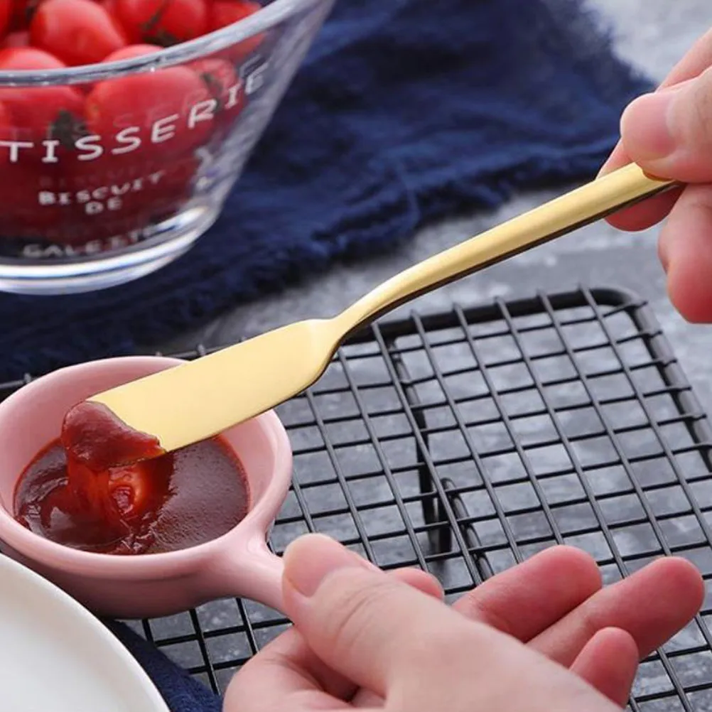 Juego de 2 Utensilios de Acero Inoxidable para Queso y Mantequilla, Color Oro Rosa, para Untar Mermelada en Pasteles, Crema, Repostería, Set Gourmet