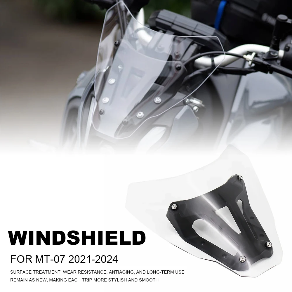 

NEW Windshield Windscreen Kit Deflector Fairing Cover Wind Screen Accessories For YAMAHA MT07 FZ07 MT 07 MT-07 2021-2024