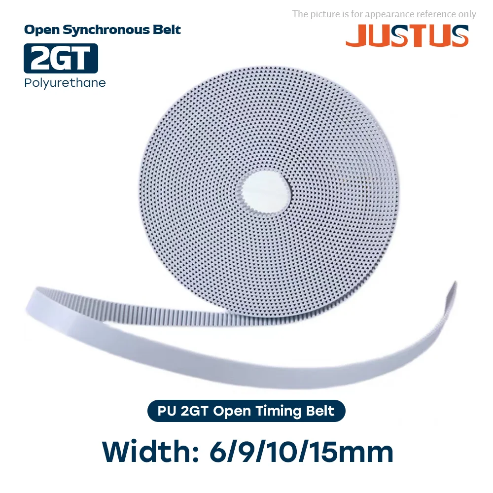 GT2 Open Timing Belt Polyurethane Steel PU Synchronous Belt Small Backlash for 3D Printer Widths 6/9/10/15mm 2GT
