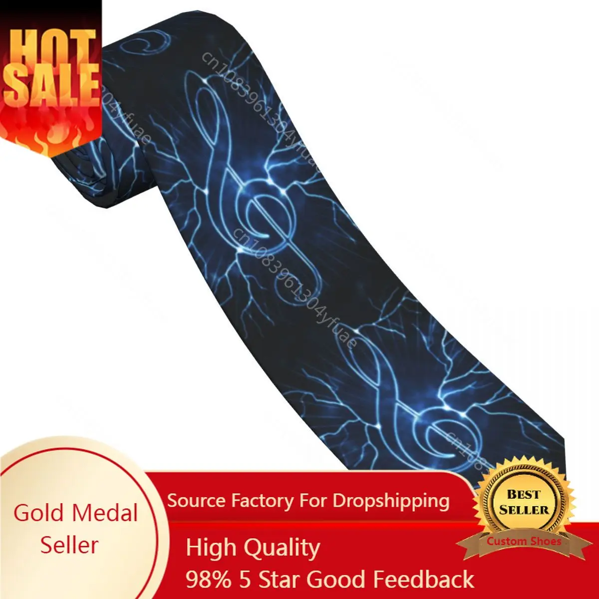 Classic Tie for Men Silk Mens Neckties for Wedding Party Business Adult Neck Tie Casual Music Notes Tie