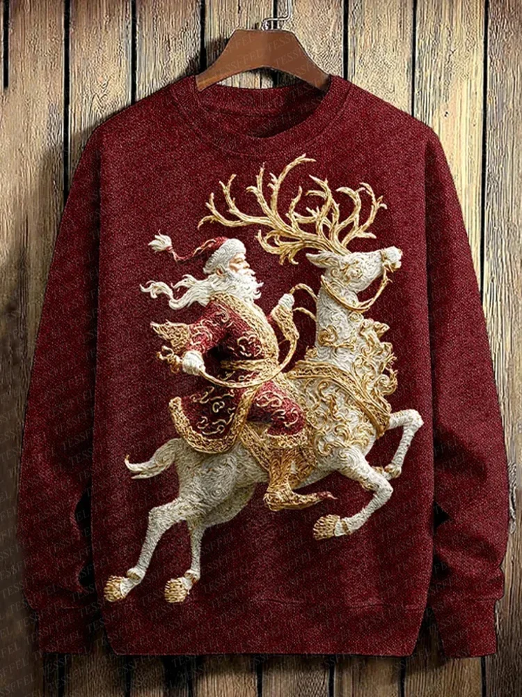 

Рождественский череп Санта-Клаус домашние животные Иисус толстовки свитер 3D принт винтажный зимний повседневный пуловер в стиле Харадзюку ретро с длинными рукавами W