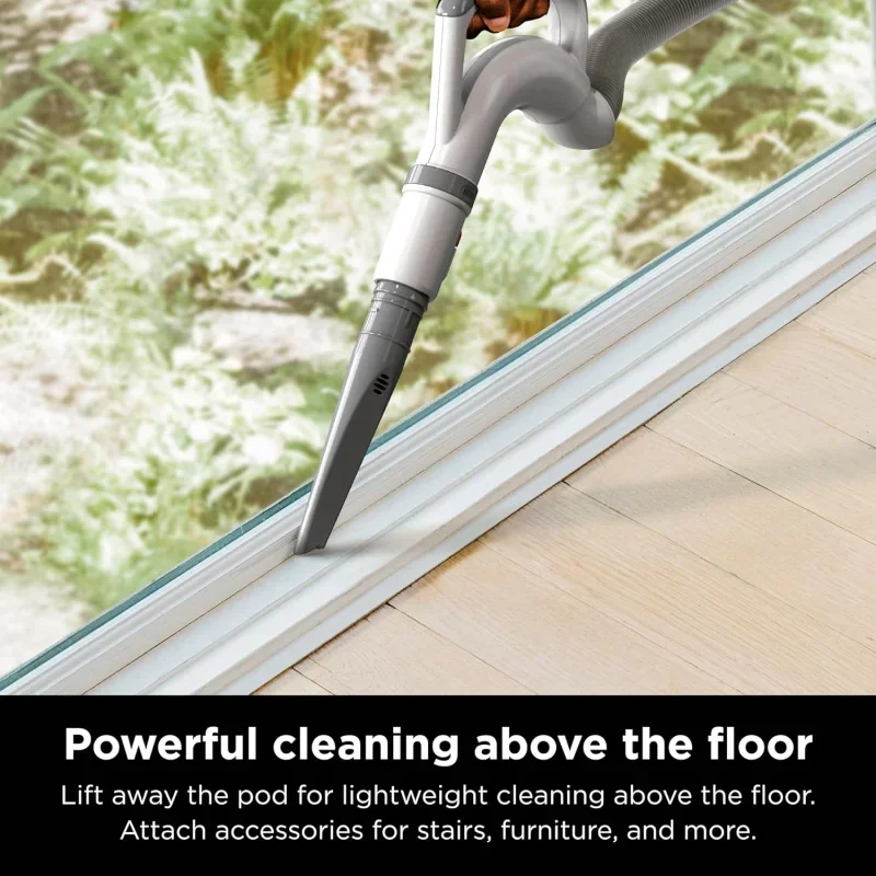 QWShark NV356E Navigator مكنسة كهربائية مستقيمة احترافية قابلة للرفع، فلتر HEPA، كوب غبار XL، طاقة الحيوانات الأليفة، فرشاة غبار، وأداة شق