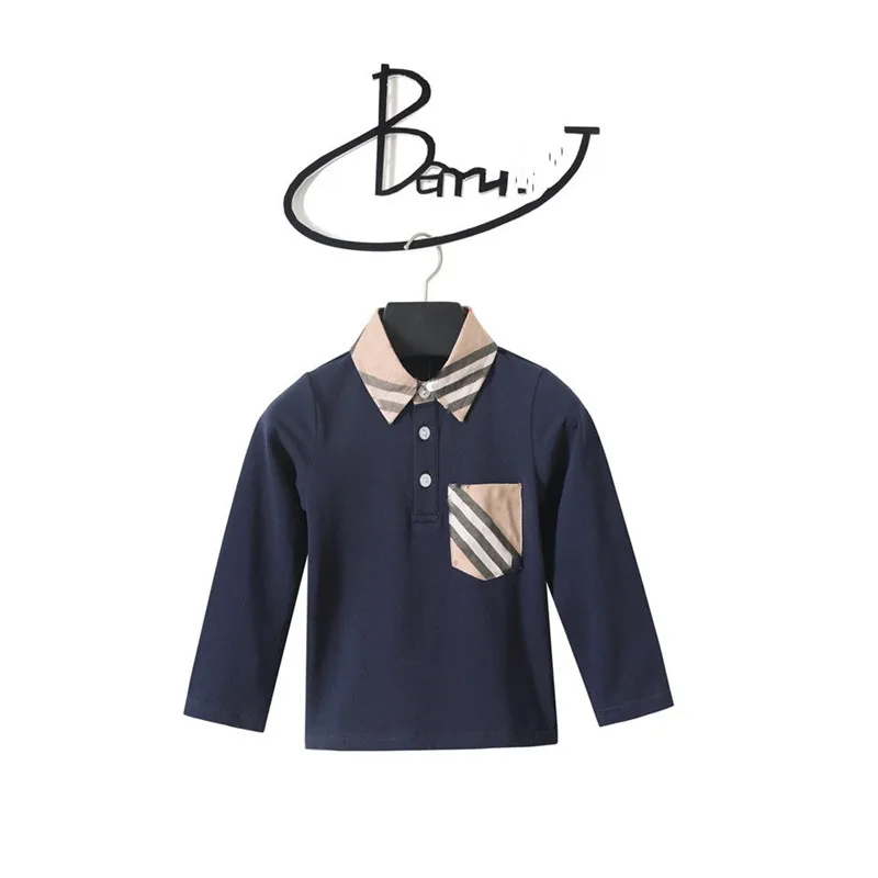 Autumn New Baby\'s T-shirts For Boys New Long Sleeve Kids T-shirts Cartoon striped pocket Tops Tees Casual Blouse Spring