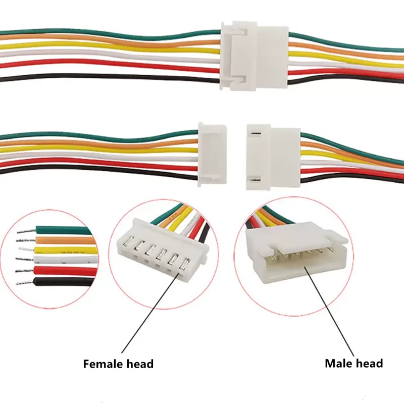 10Pair Micro JST XH 2.54 2.54mm Pitch 2P 3P 4P 5P 6PIN Male Female Plug Connector With Wire Cable 200mm Battery Charging Cable