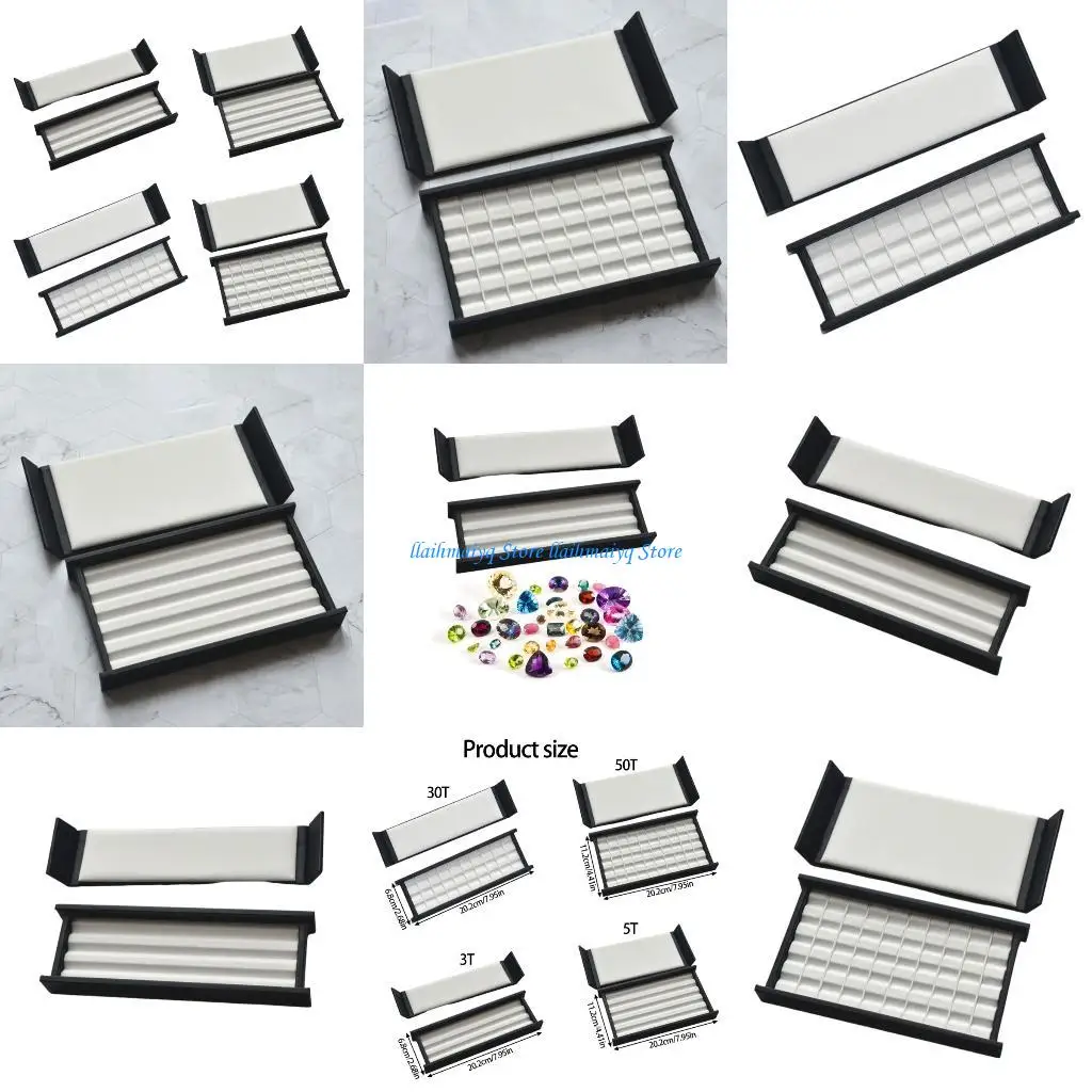 

573B Luxury PU Lined Stone Display Case Organizers For Jewelry Shop Home Collection