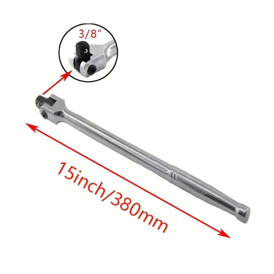 3/8 Inch Drive Heavy Duty Breaker Bar Use for Stubborn Nuts and Bolts 15 in./380mm Length